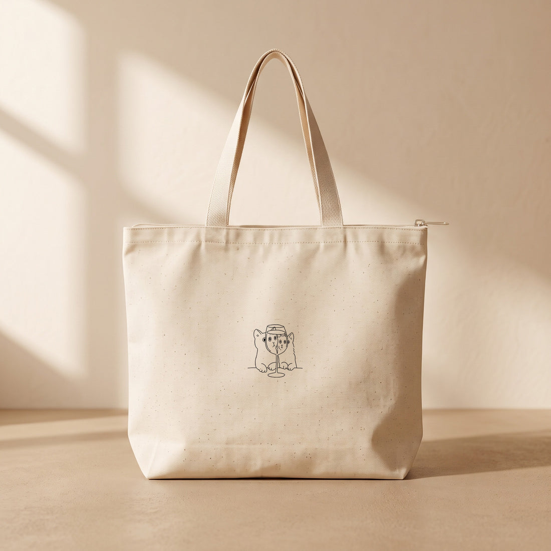 2cats1cup - Fermuarlı Tote Bag
