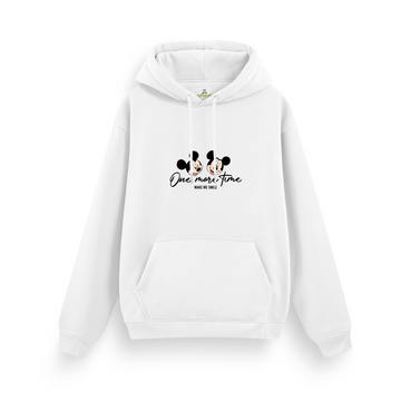 One More Time Regular Hoodie Beyaz, ön baskı – After6