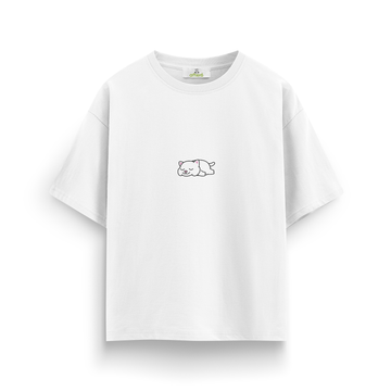 Lazy White Cat - Oversize T-Shirt