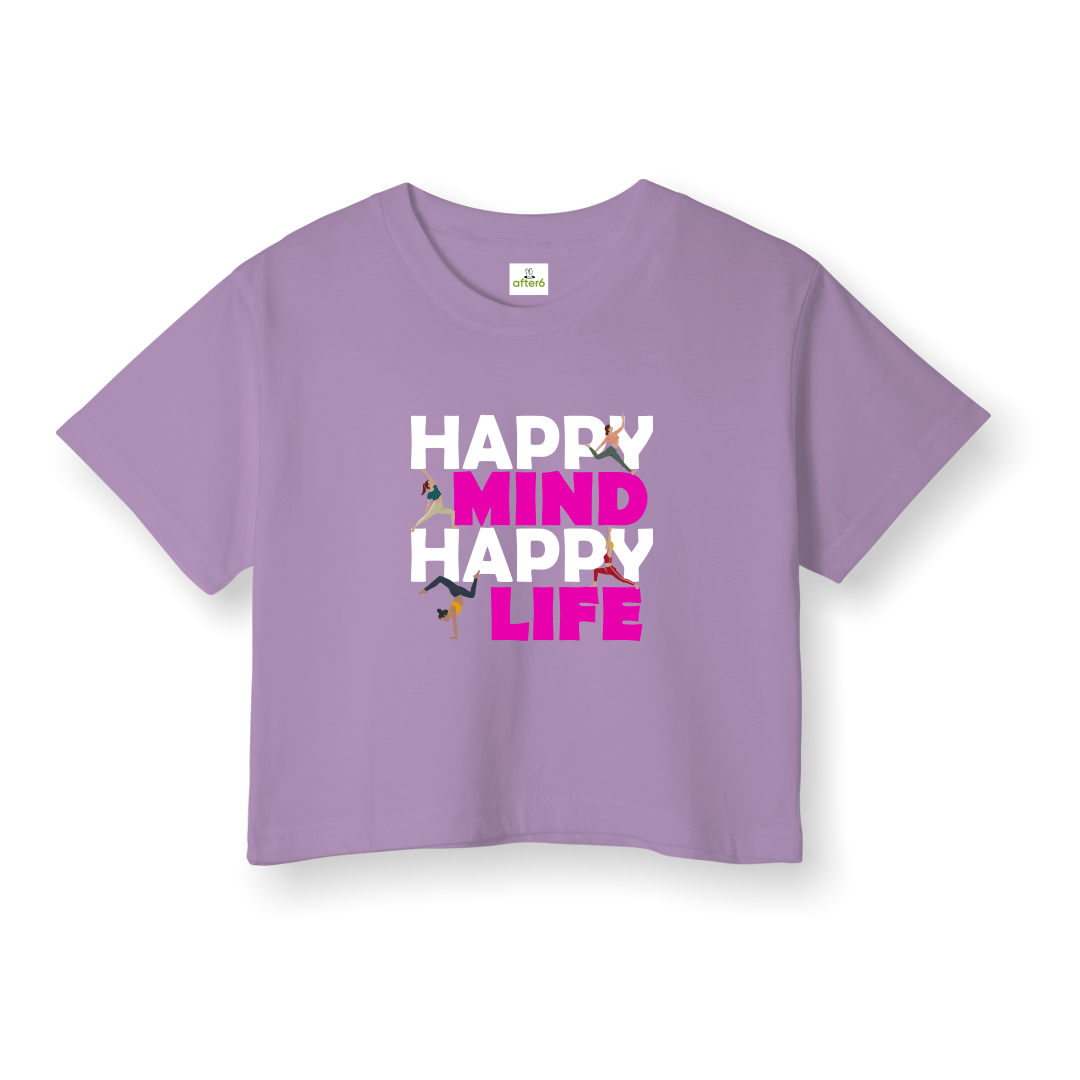 Happy Mind Happy Life - Crop T-Shirt