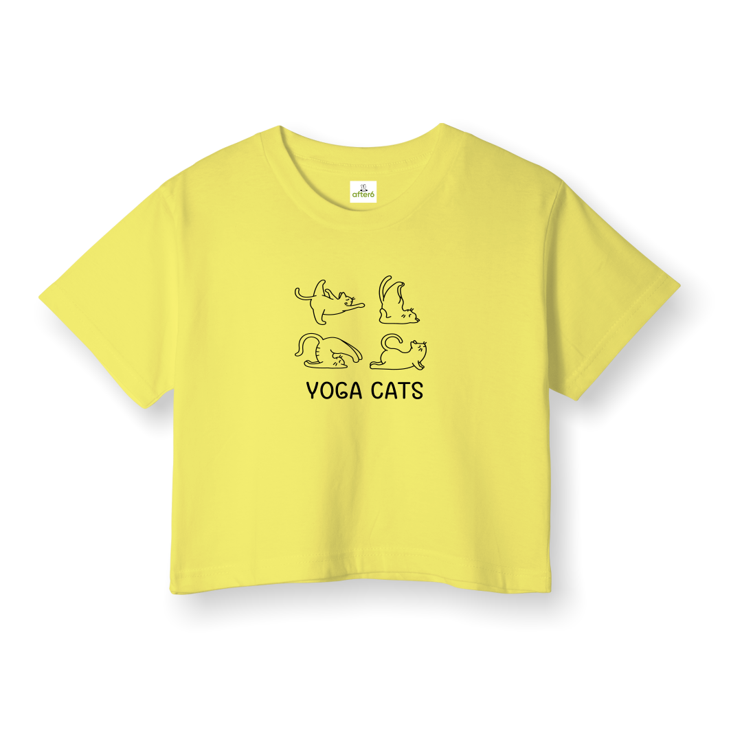 Yoga Cats - Crop T-Shirt