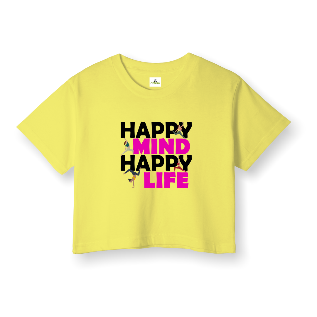 Happy Mind Happy Life - Crop T-Shirt