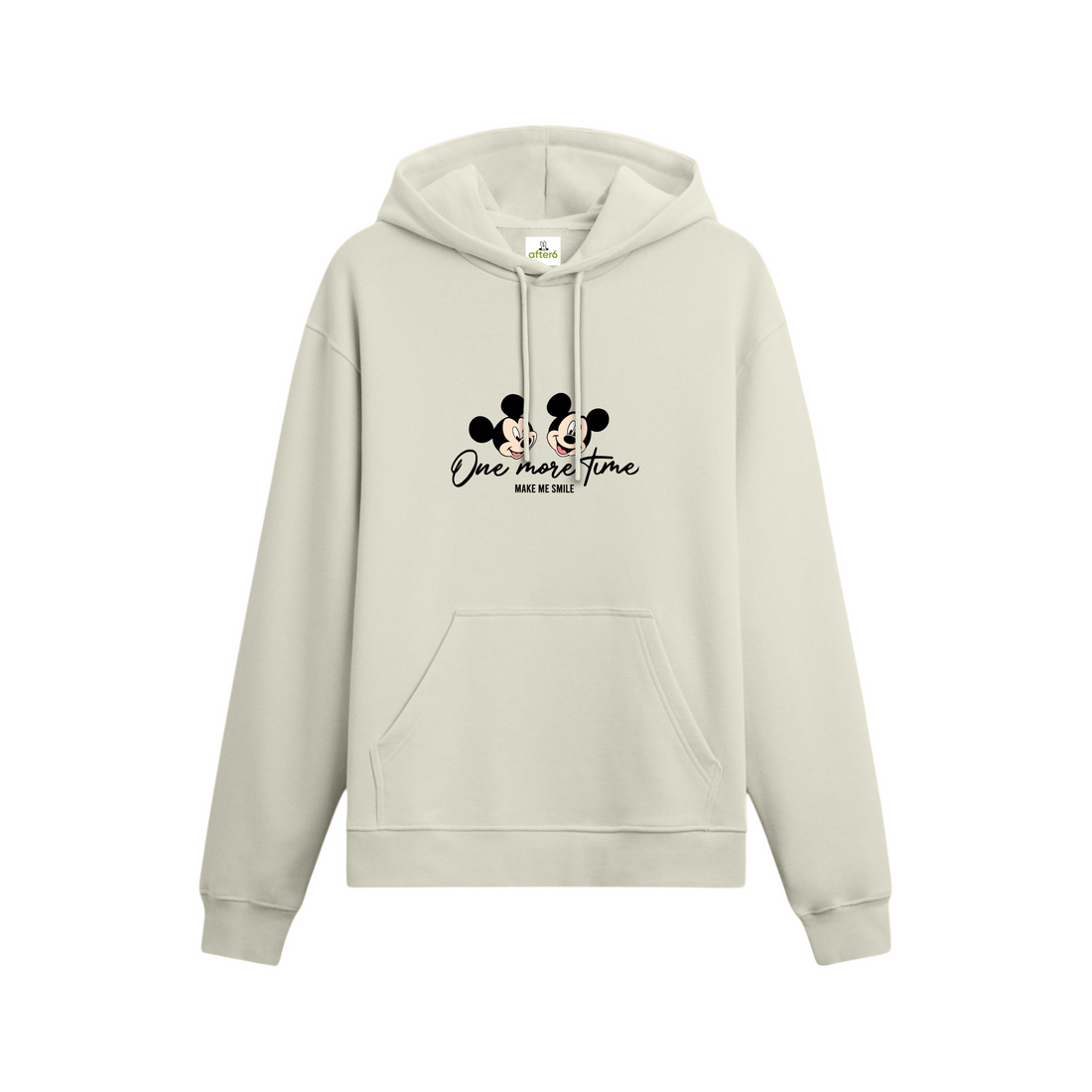One More Time Oversize Hoodie Ekru, ön baskı – After6