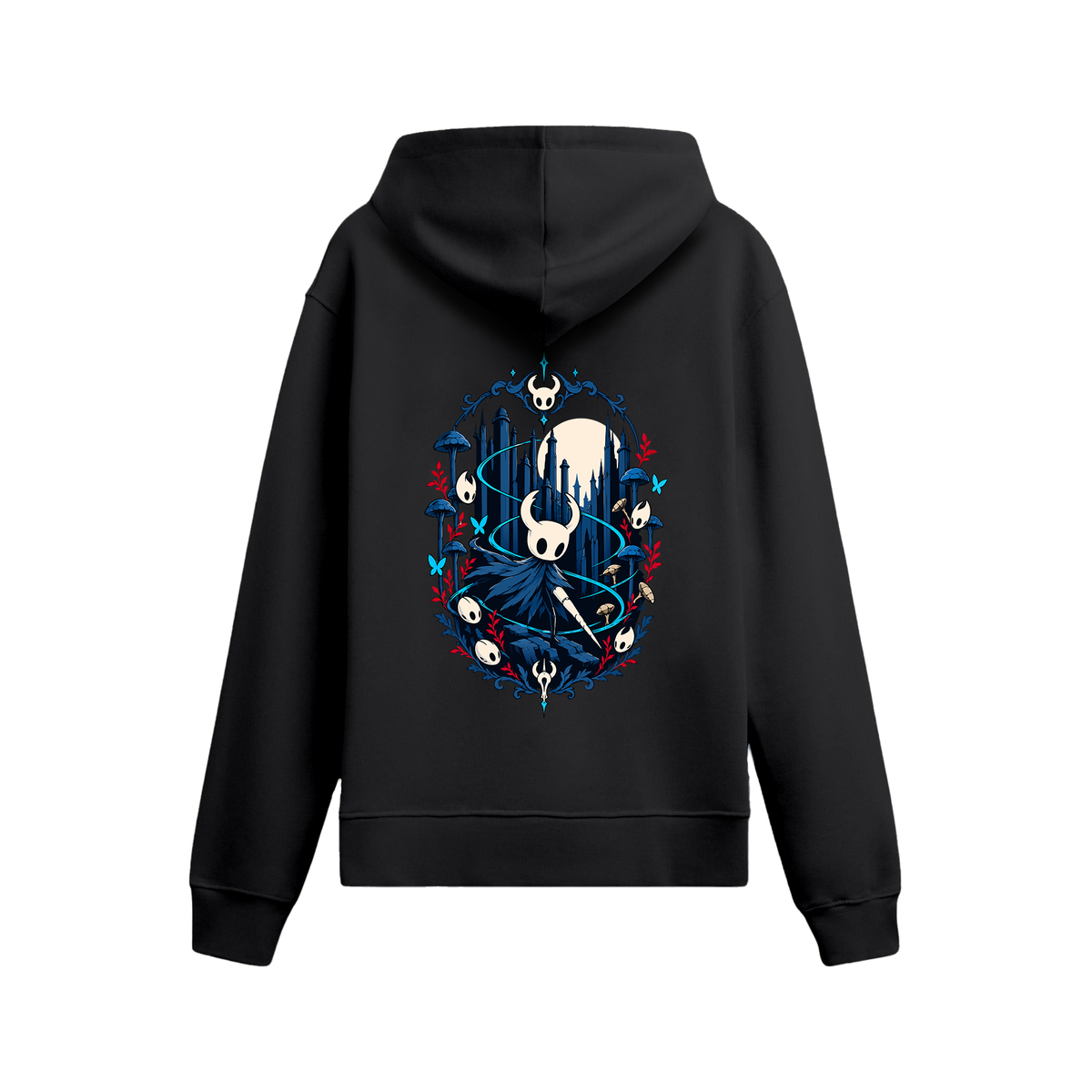 Hollow Knight - Oversize Hoodie Siyah ARKA