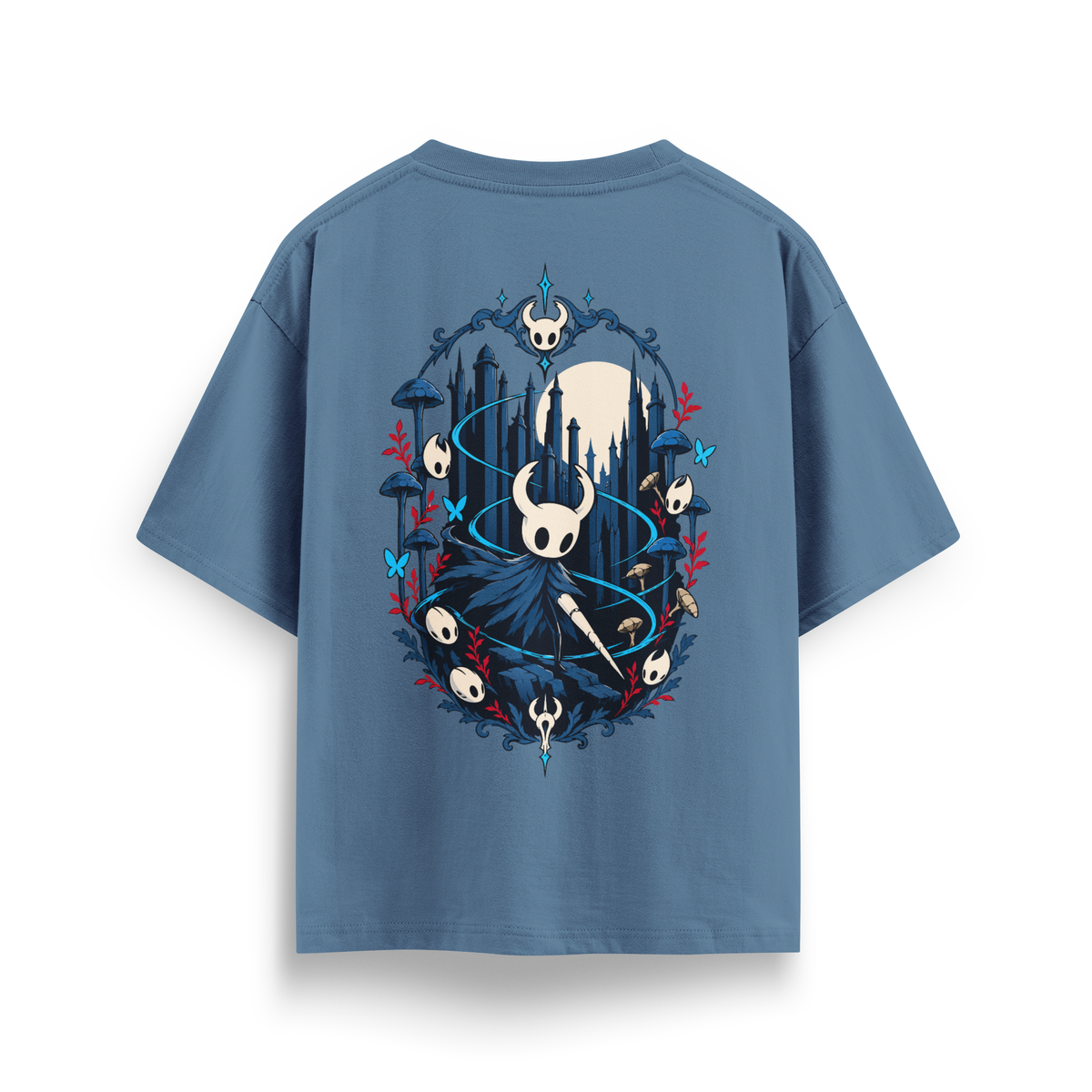 Hollow Knight - Oversize T-Shirt Antrasit Mavi ARKA