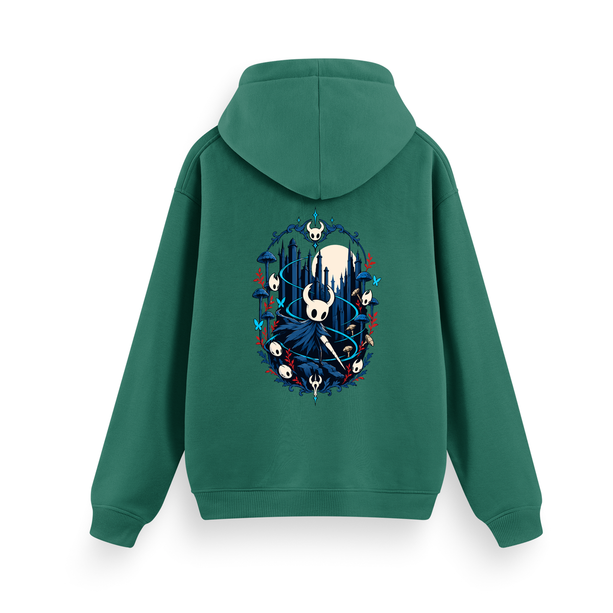 Hollow Knight - Regular Hoodie Yeşil ARKA