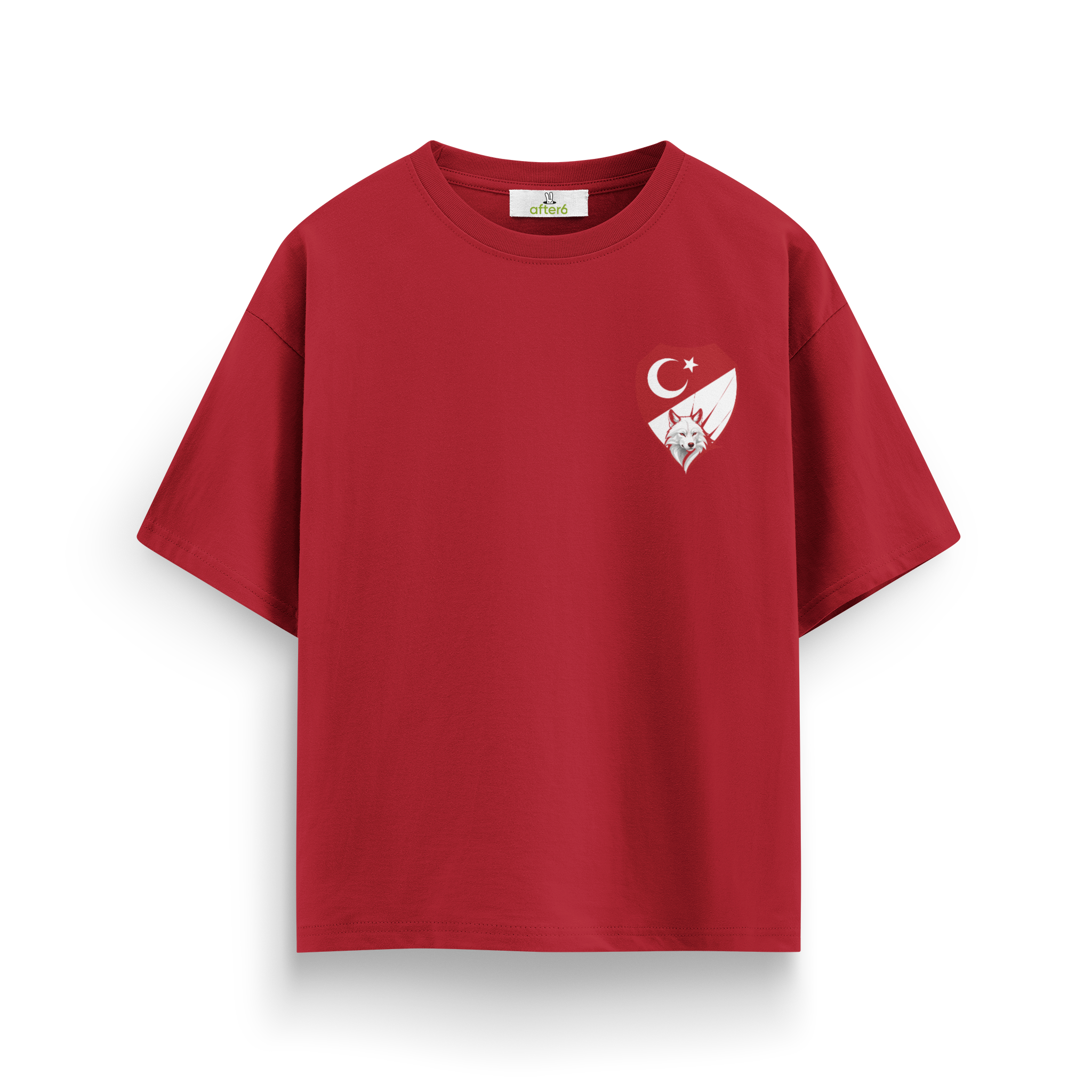 Kırmızı Beyaz - Oversize T-Shirt