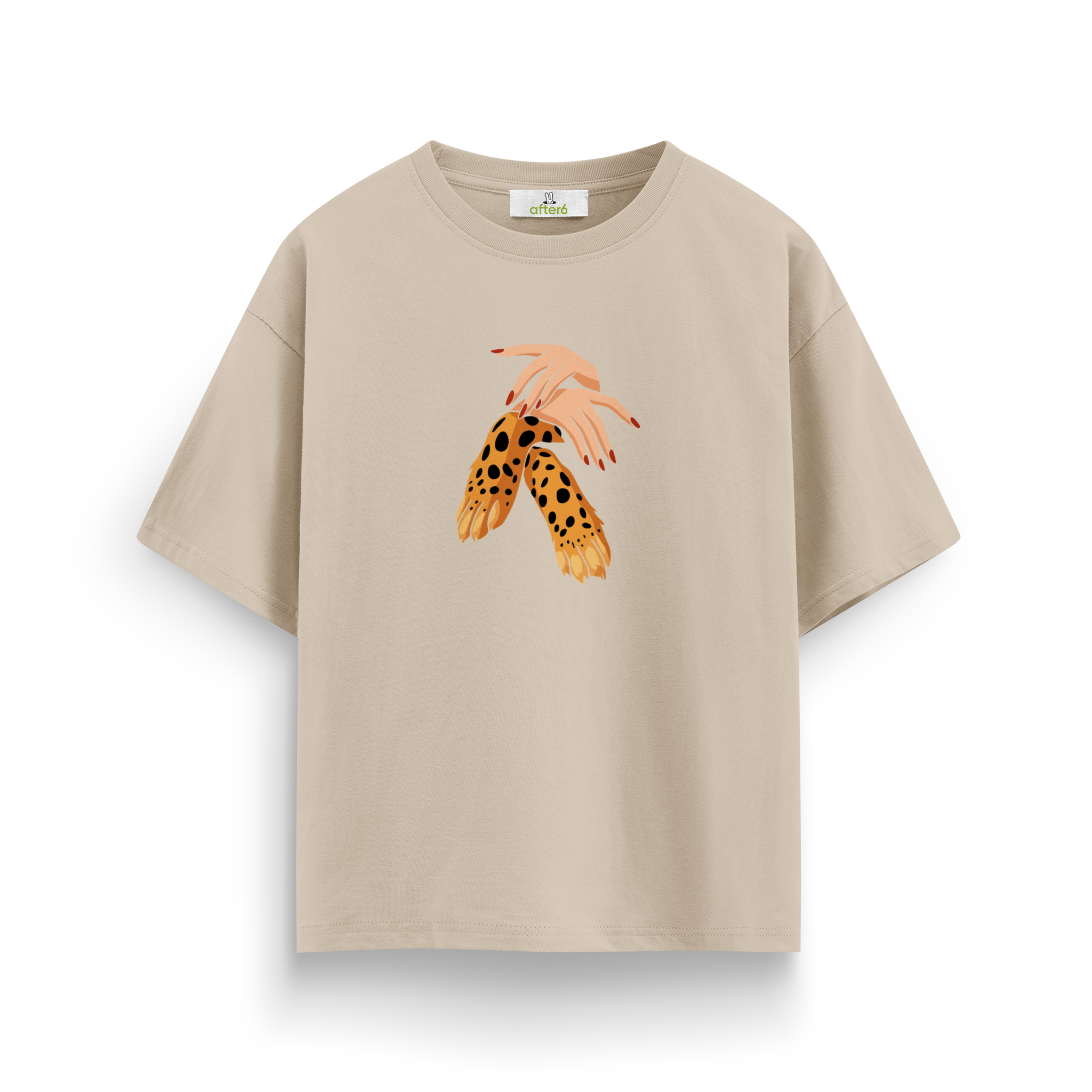 Woman and Leopard - Oversize T-Shirt