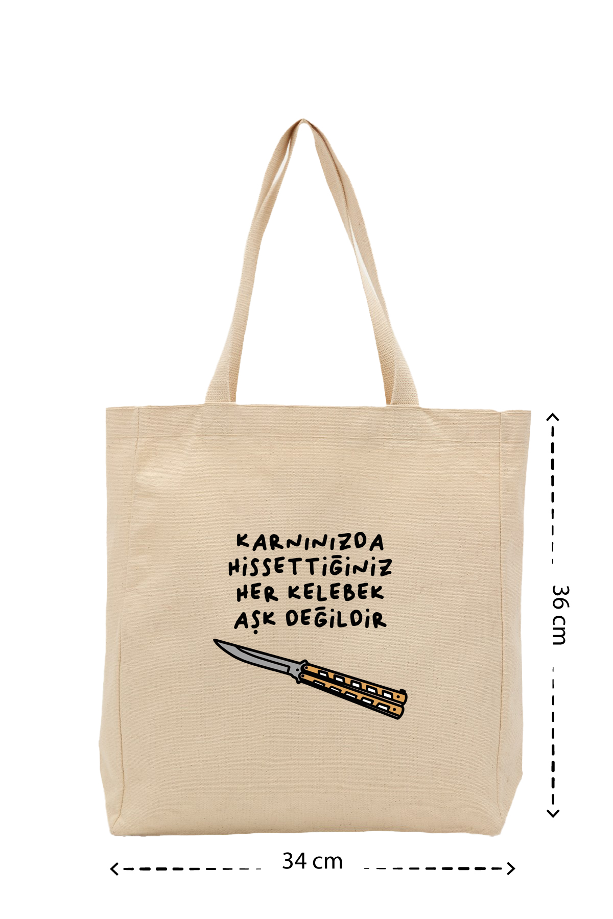 Her Kelebek Aşk Değildir - Kanvas Çanta