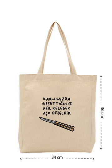 Her Kelebek Aşk Değildir - Kanvas Çanta