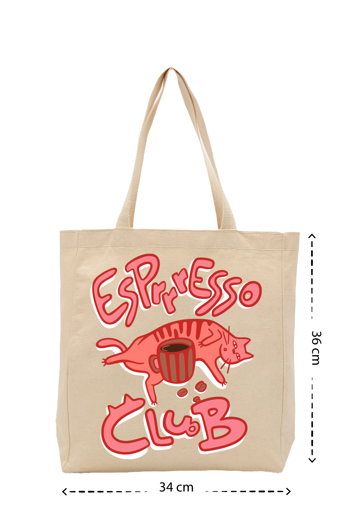 Espresso Cat Club - Kanvas Çanta