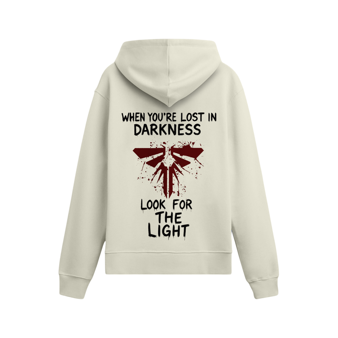 Look For The Light Oversize Hoodie Ekru, sırt baskı – After6
