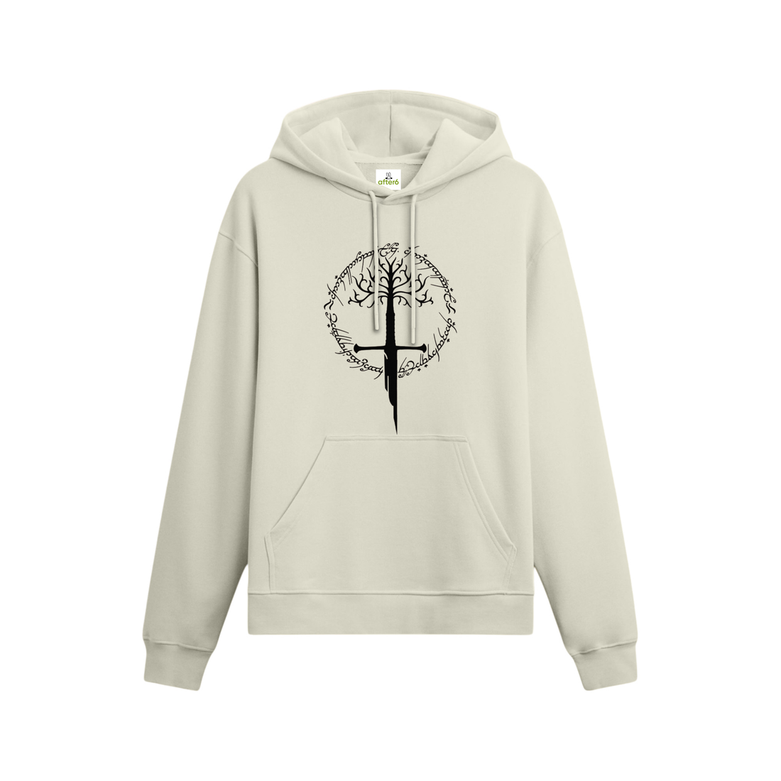 Lotr Oversize Hoodie Ekru, ön baskı – After6