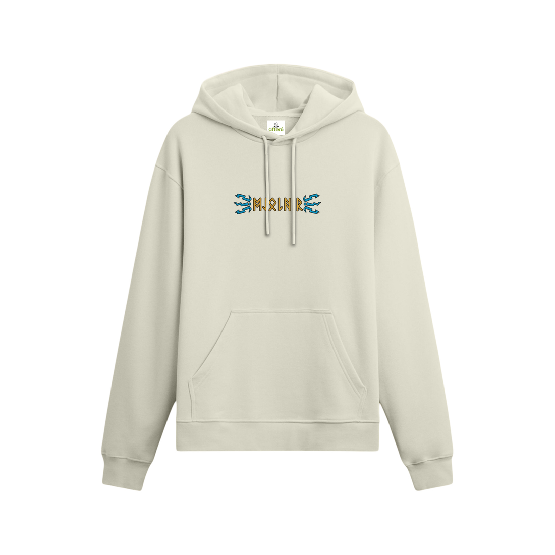 Mjolnir Oversize Hoodie Ekru, sırt baskı – After6