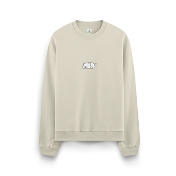 Lazy White Cat - Oversize Sweatshirt