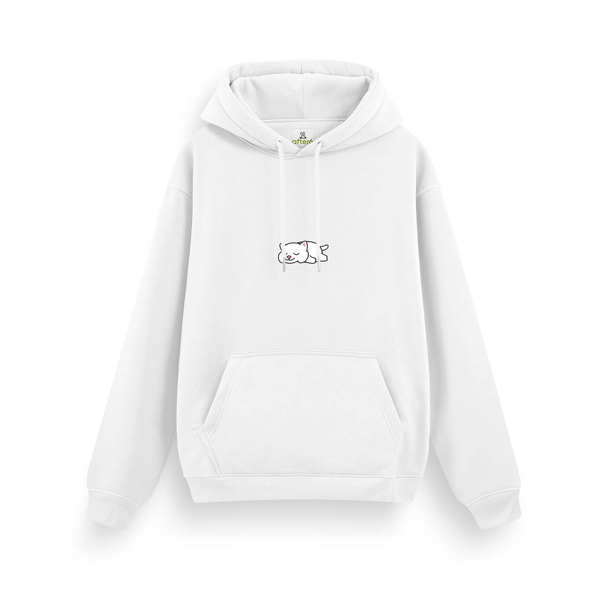 Lazy White Cat - Regular Hoodie