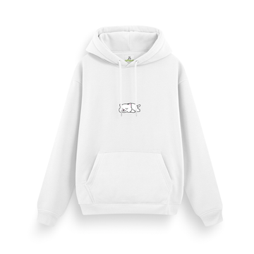 Lazy White Cat - Regular Hoodie