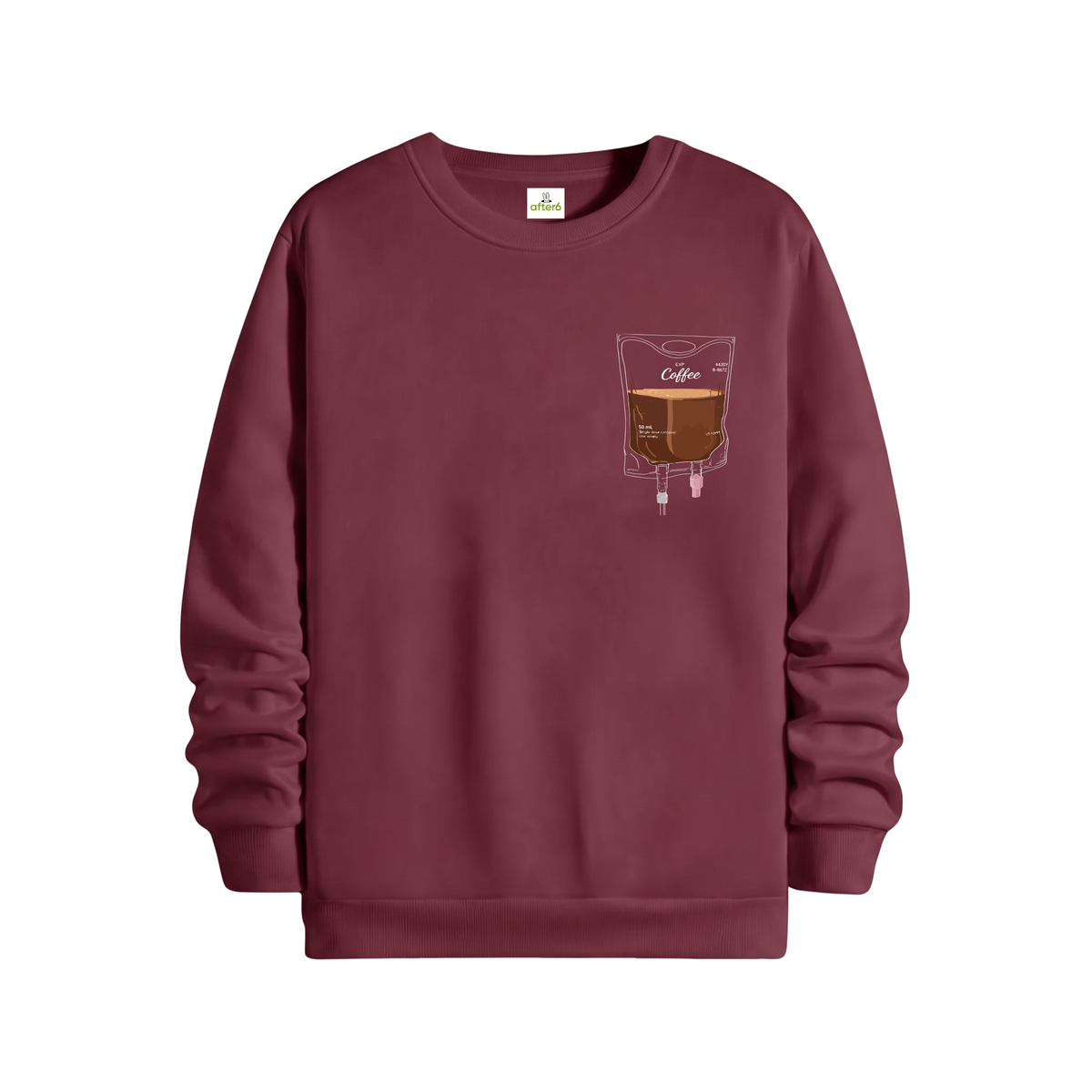 Coffee exp Regular Sweatshirt Bordo, ön baskı – After6