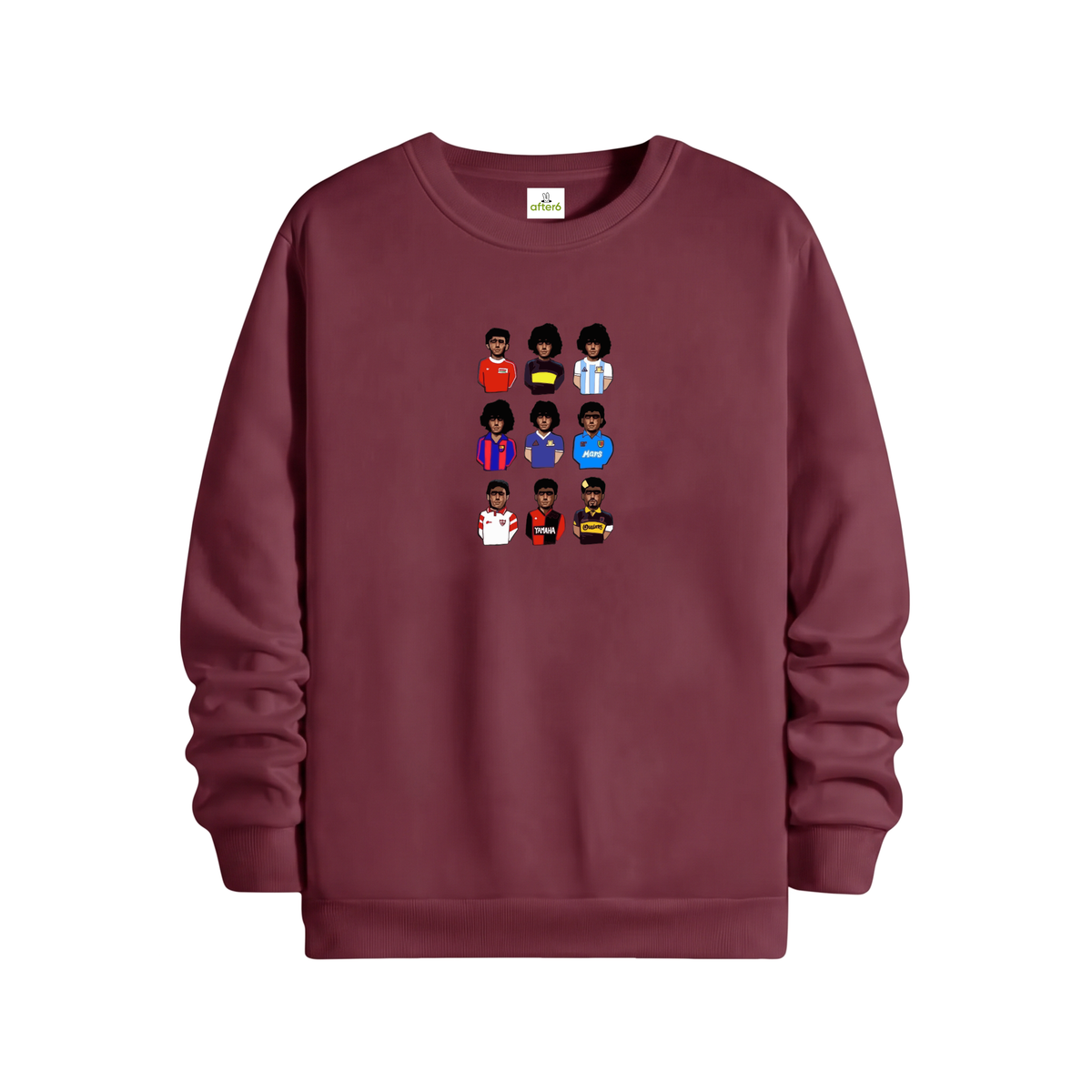 Maradona Regular Sweatshirt Bordo, ön baskı – After6