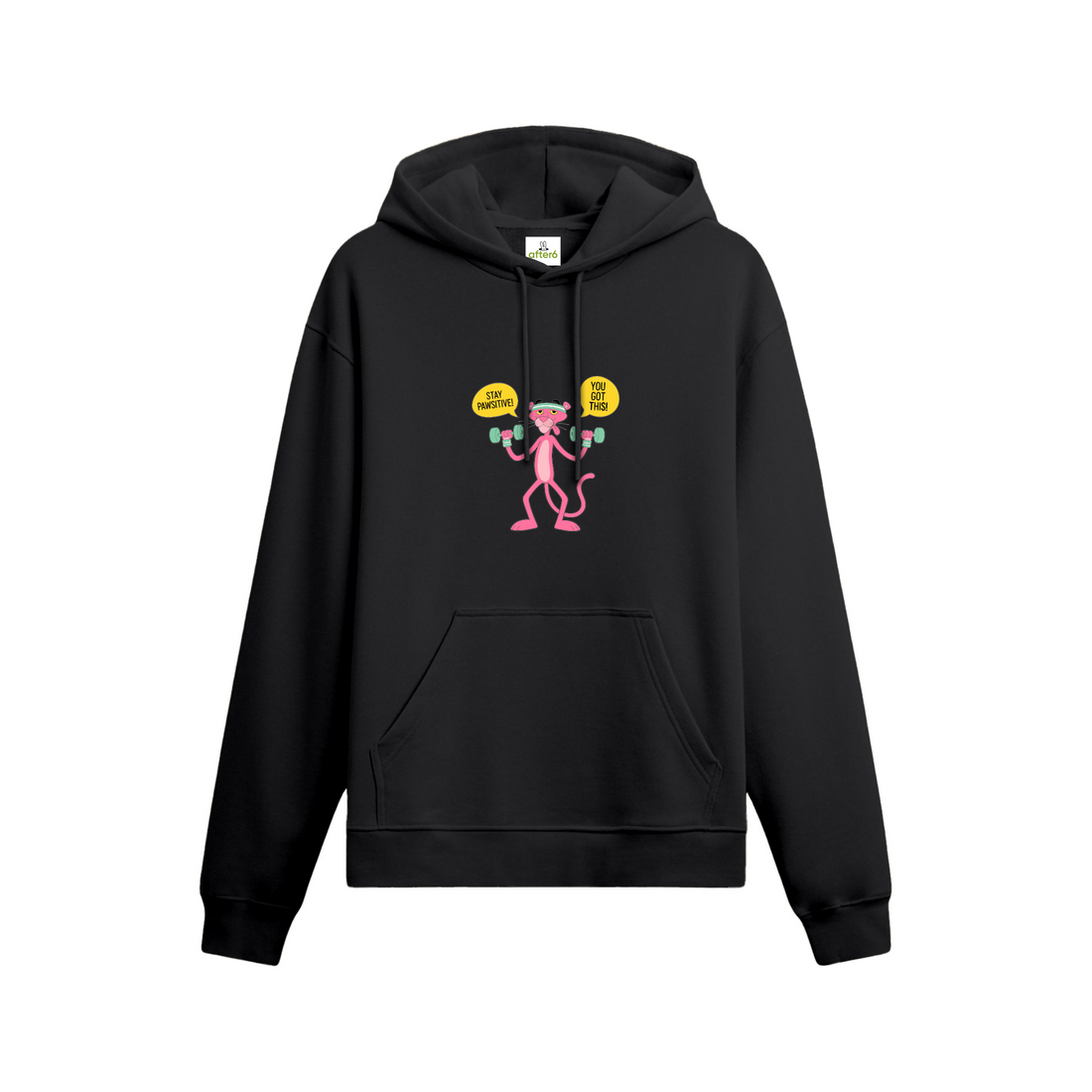 Stay Pawsitive Oversize Hoodie Ekru, ön baskı – After6