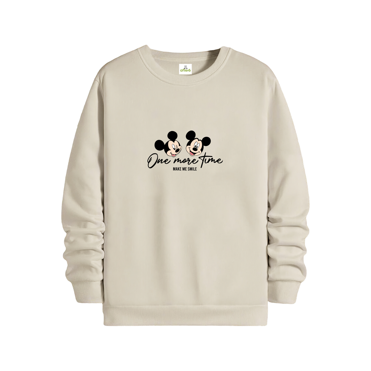 One More Time Regular Sweatshirt Krem, ön baskı – After6