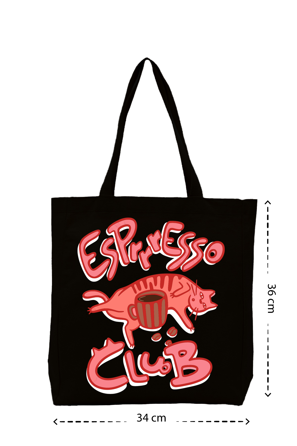 Espresso Cat Club - Kanvas Çanta