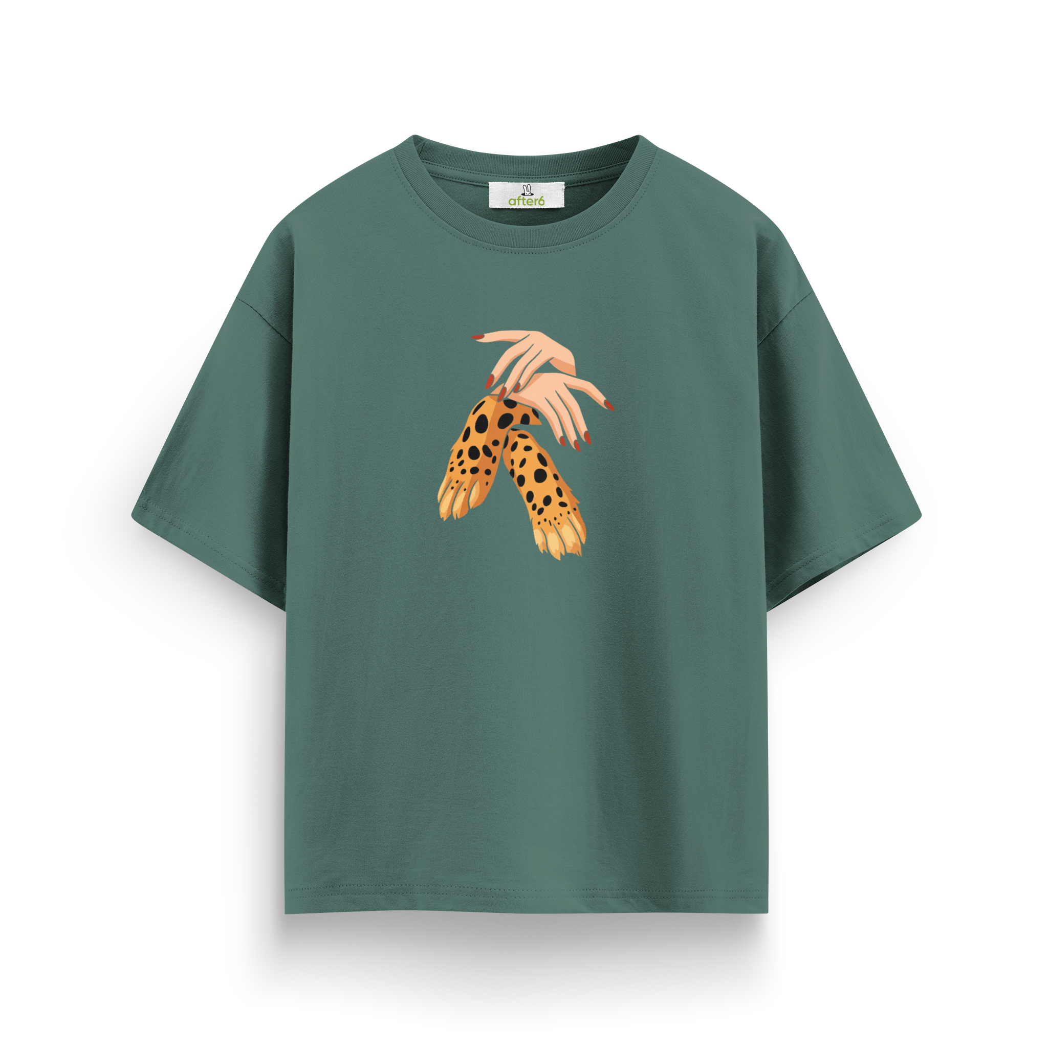 Woman and Leopard - Oversize T-Shirt