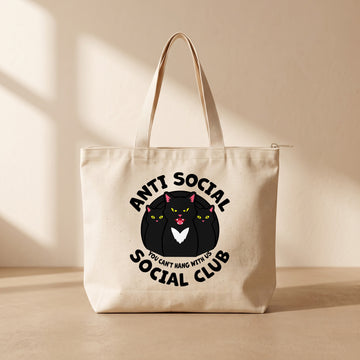 Anti Social Social Club - Fermuarlı Tote Bag