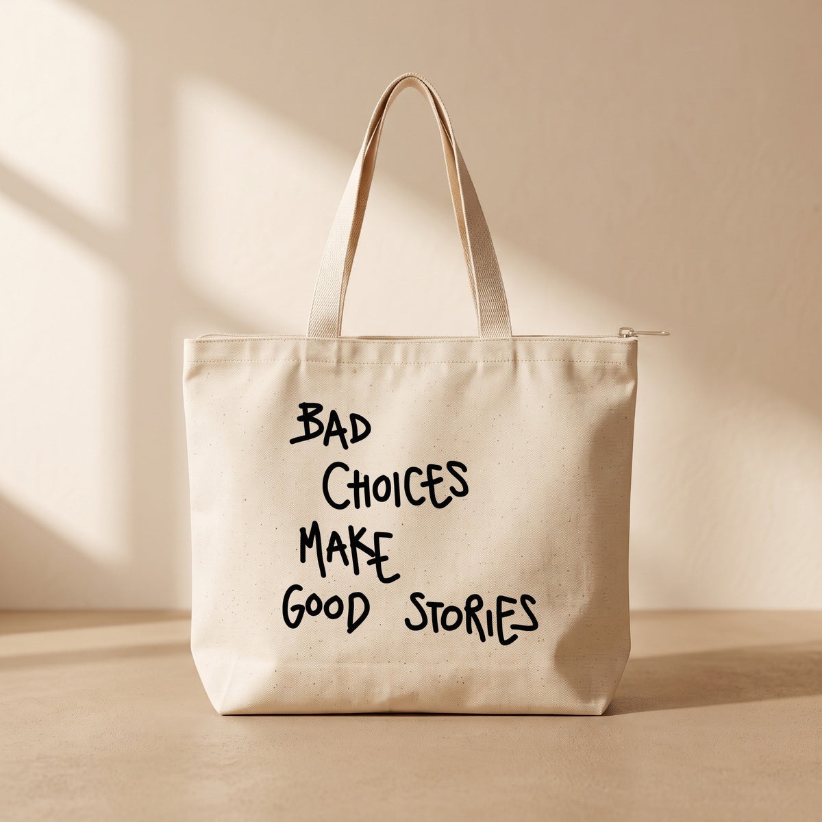 Bad Choices - Fermuarlı Tote Bag