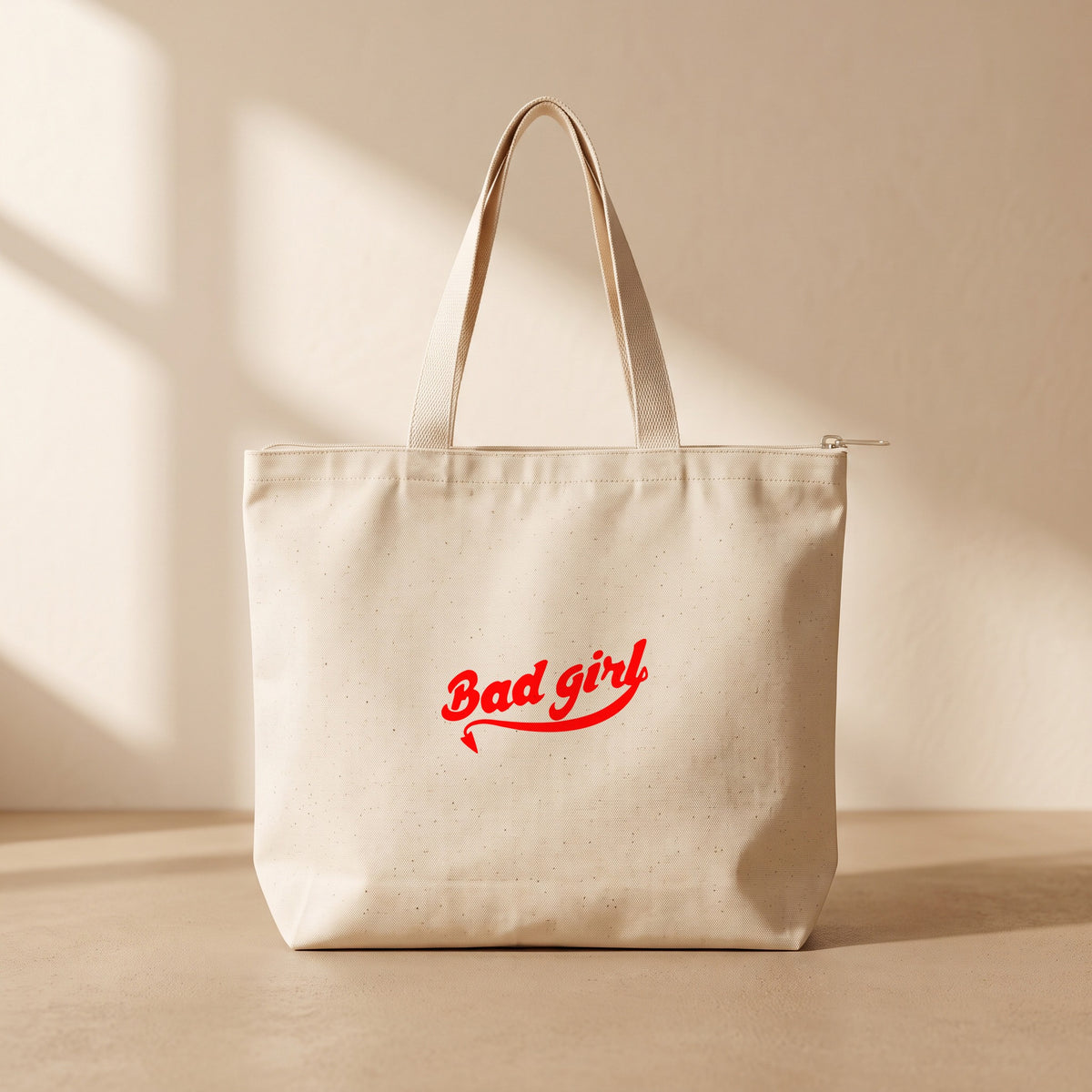 Bad Girl - Fermuarlı Tote Bag