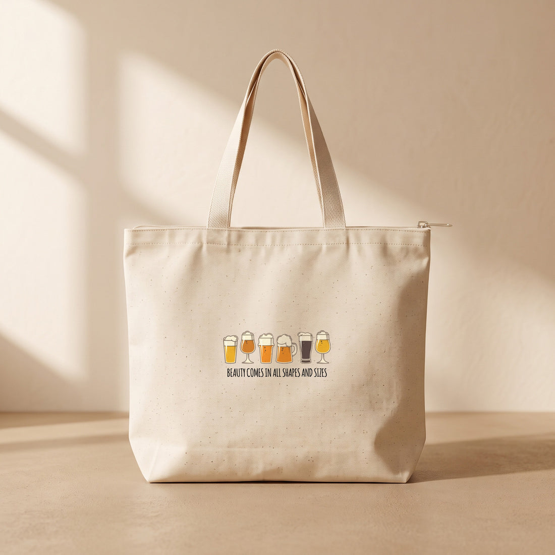 Beauty Comes All In Shapes - Fermuarlı Tote Bag