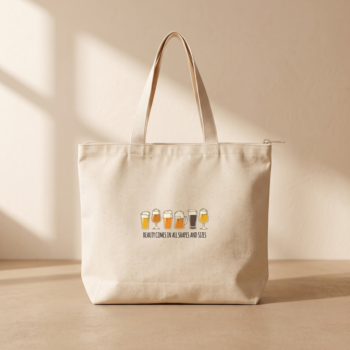 Beauty Comes All In Shapes - Fermuarlı Tote Bag