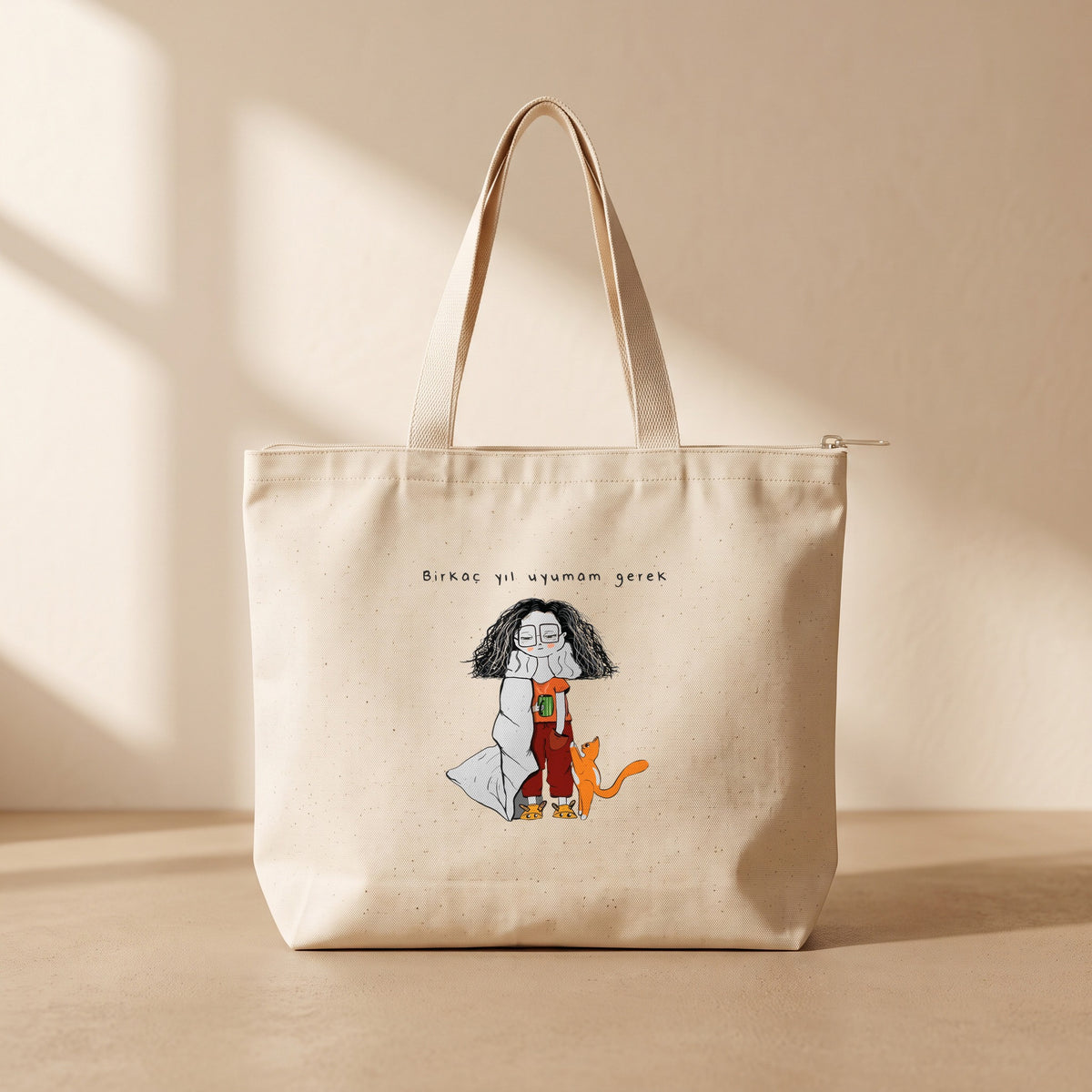 Birkaç yıl uyumam gerek - Fermuarlı Tote Bag