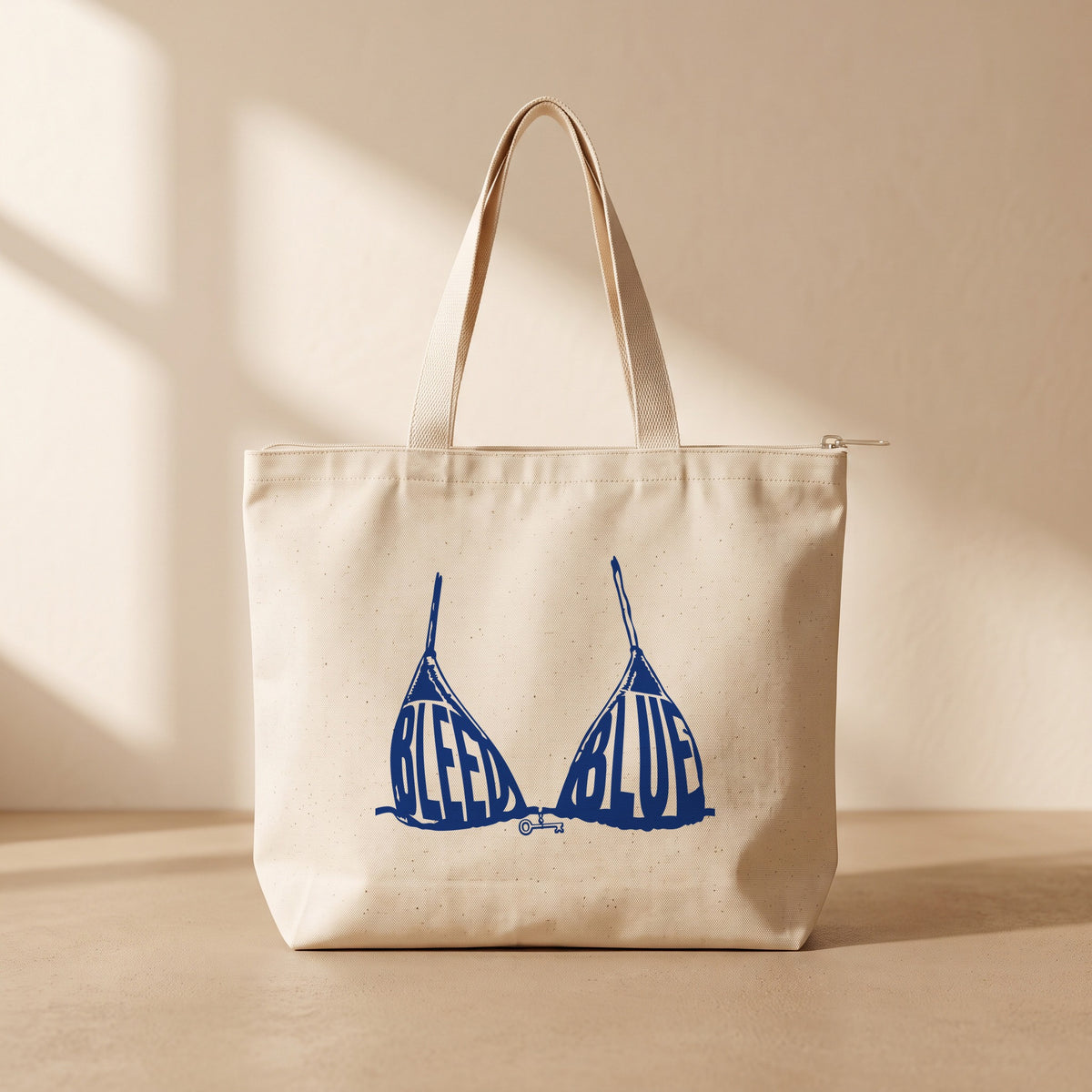 Bleed Blue - Fermuarlı Tote Bag