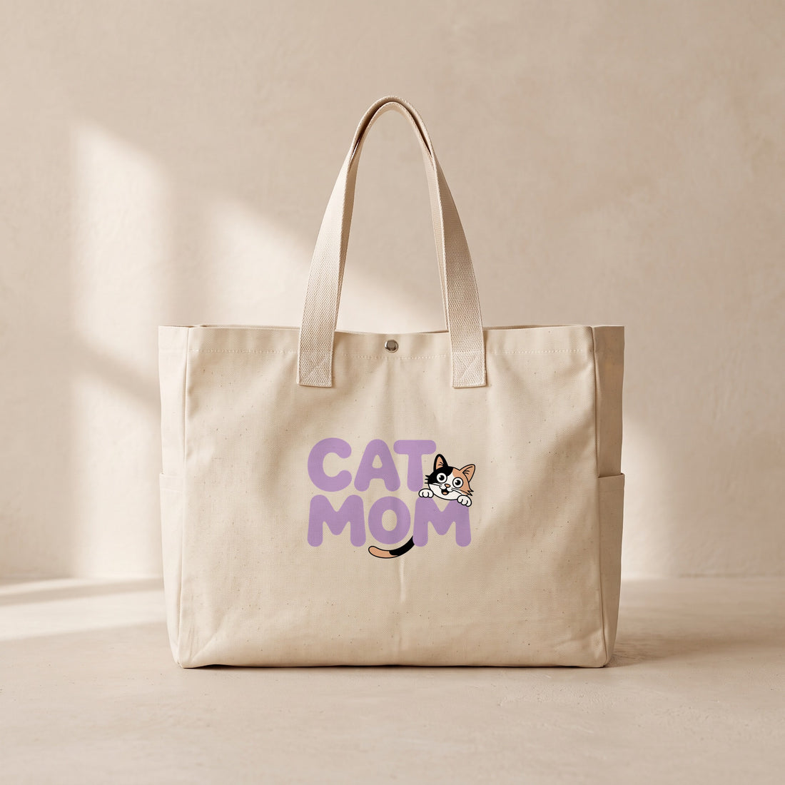 Cat Mom - Çıtçıtlı Tote Bag