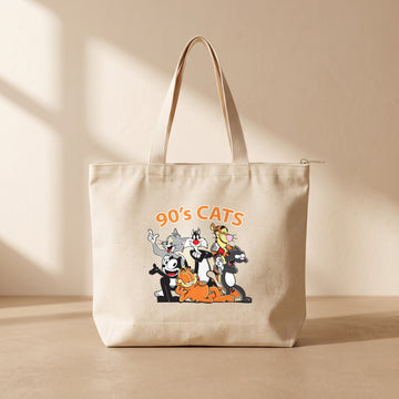 Cats - Fermuarlı Tote Bag