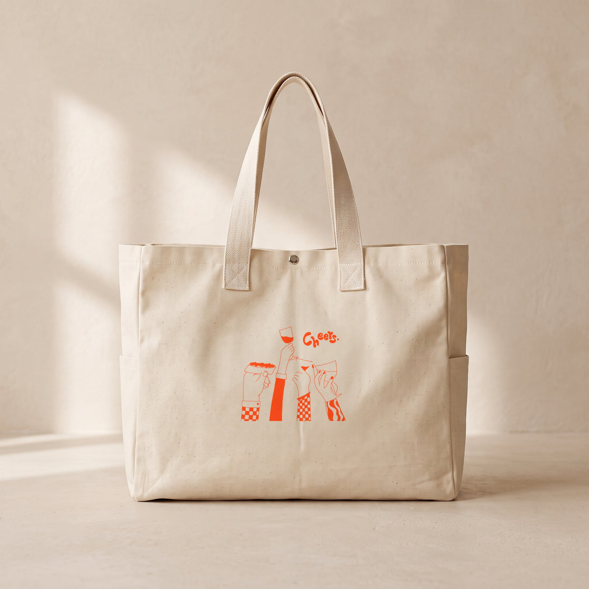 Cheers - Çıtçıtlı Tote Bag