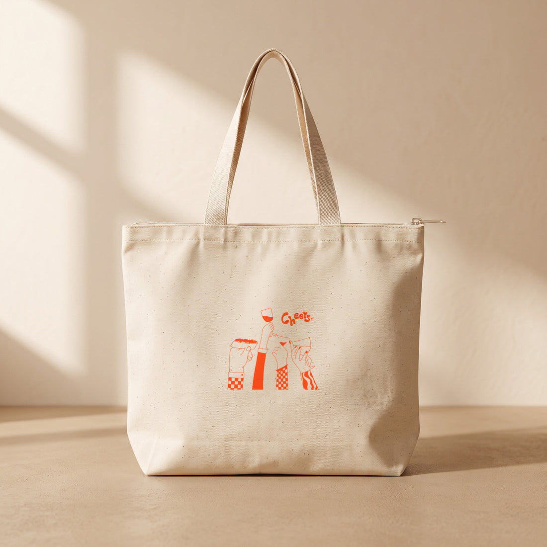 Cheers - Fermuarlı Tote Bag