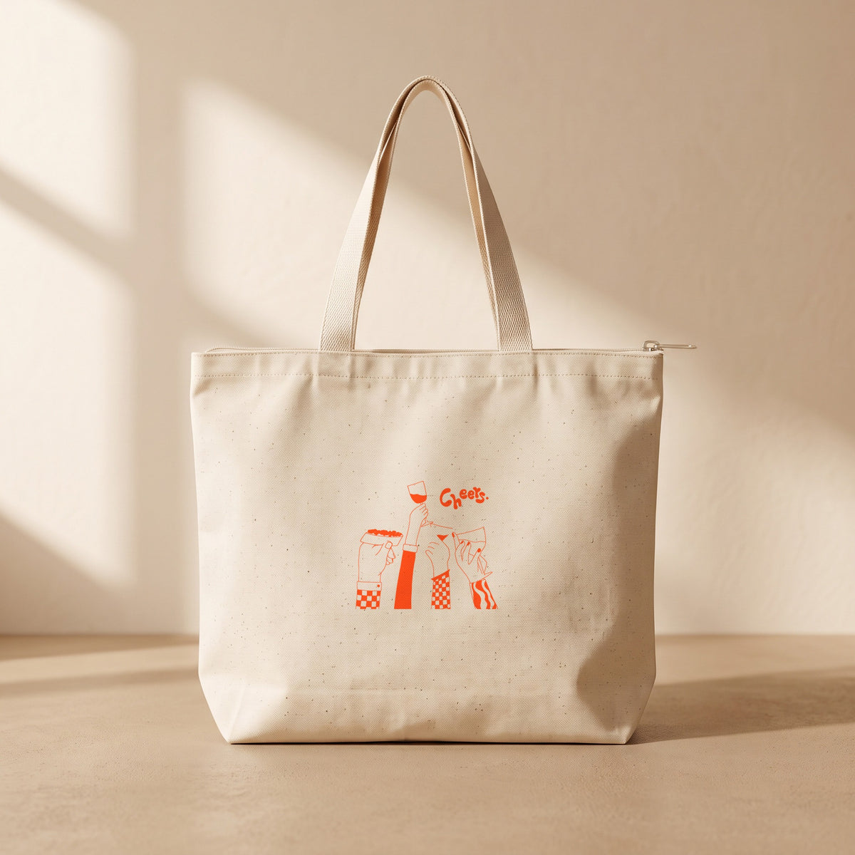 Cheers - Fermuarlı Tote Bag