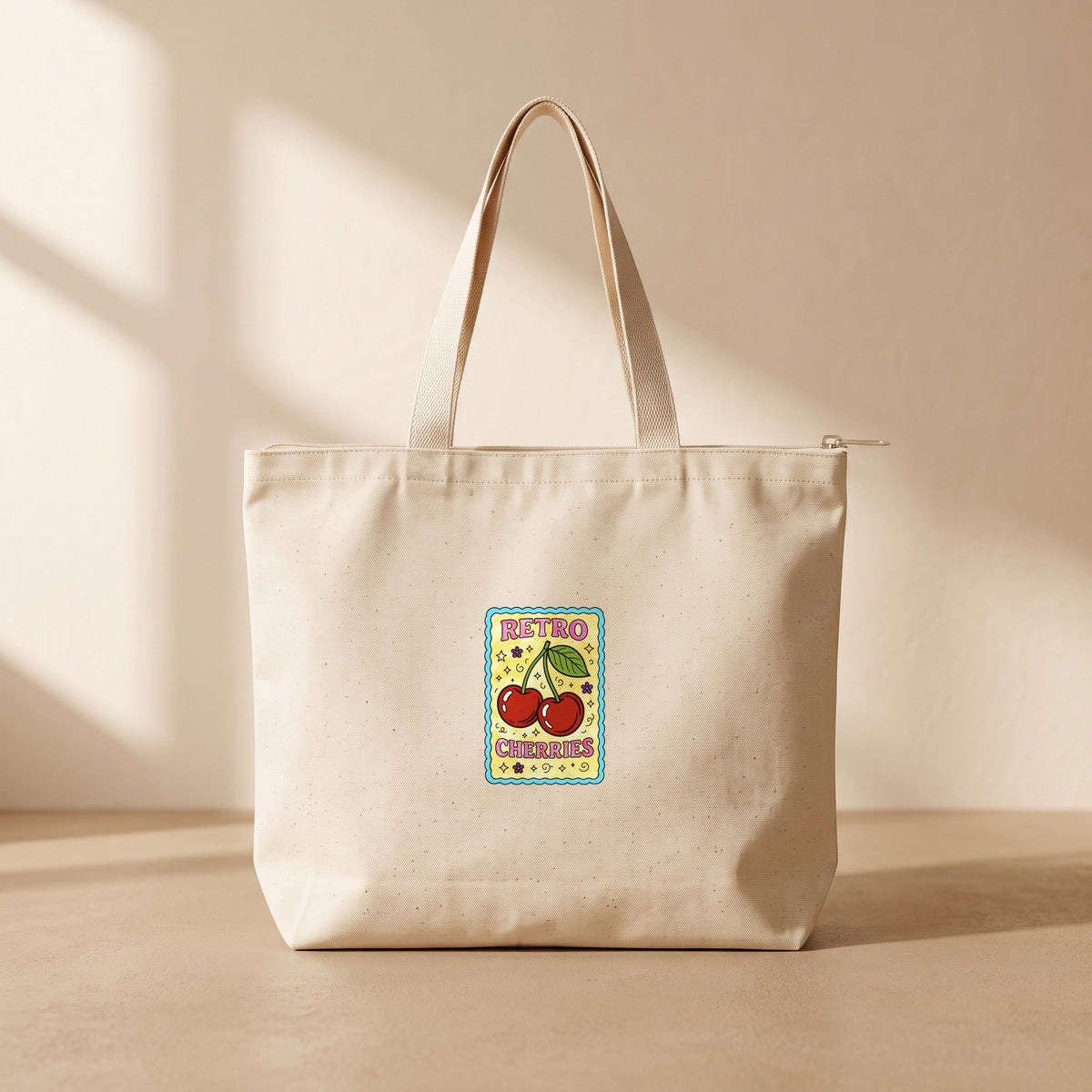 Cherries Card - Fermuarlı Tote Bag