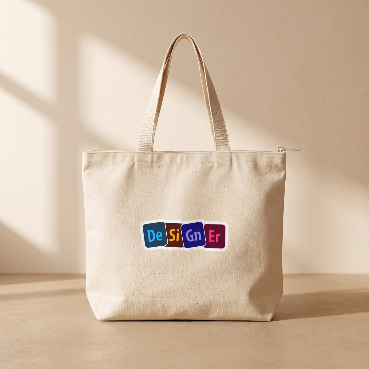 Designer - Fermuarlı Tote Bag