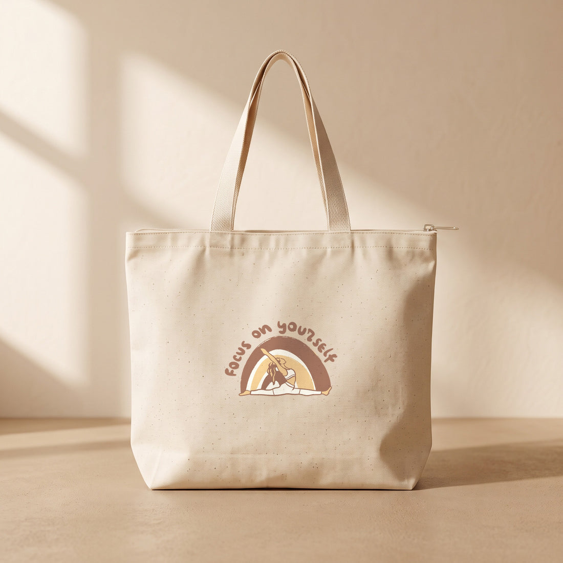 Focus On Your Self - Fermuarlı Tote Bag