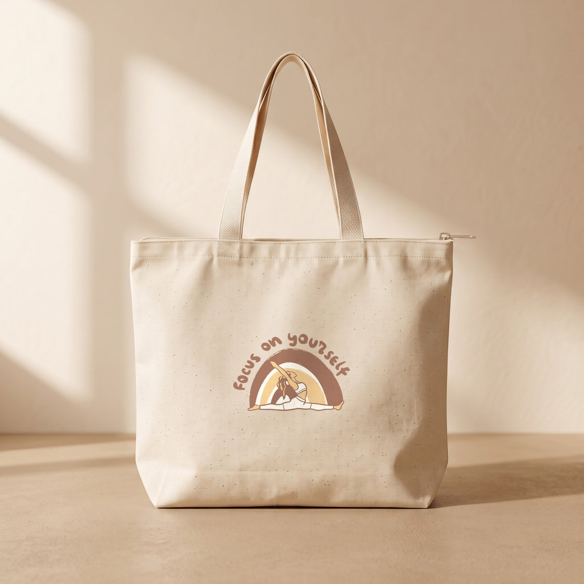 Focus On Your Self - Fermuarlı Tote Bag