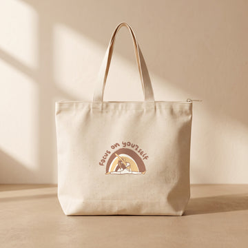 Focus On Your Self - Fermuarlı Tote Bag