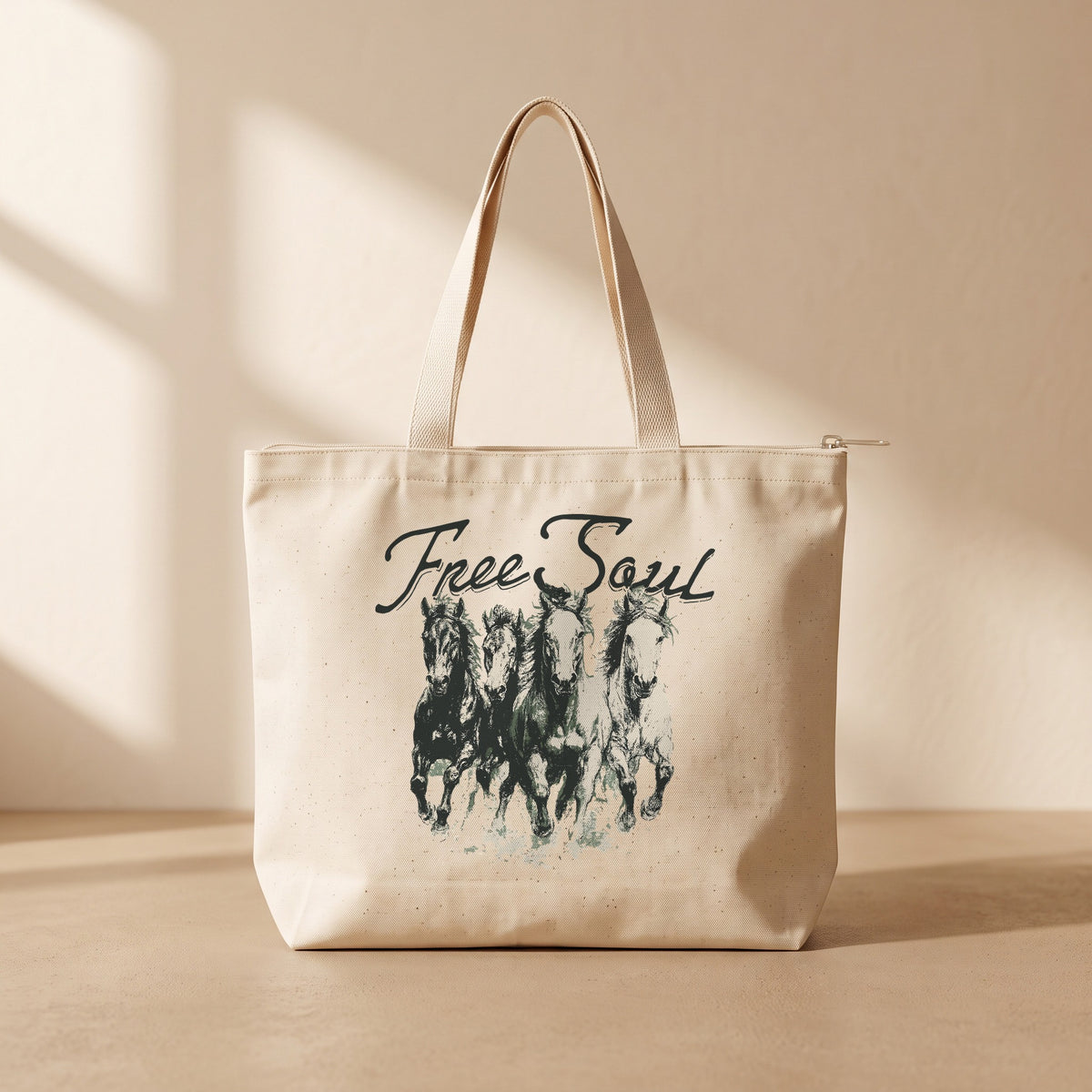 Free Soul - Fermuarlı Tote Bag