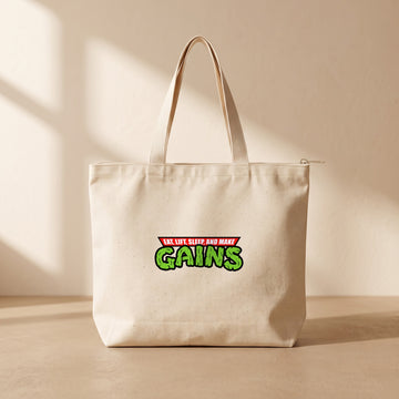 Gains - Fermuarlı Tote Bag