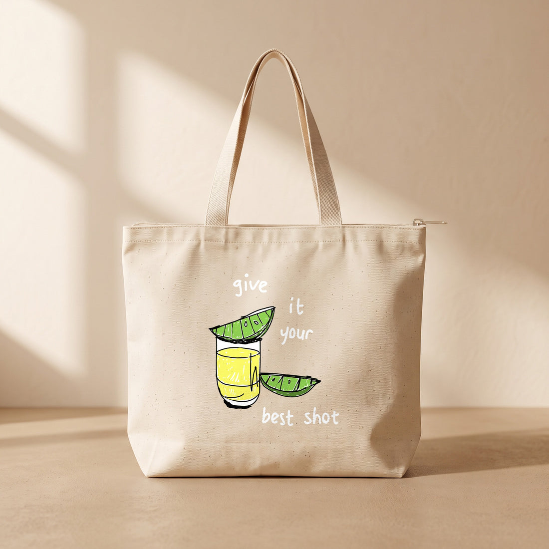 Give It - Fermuarlı Tote Bag