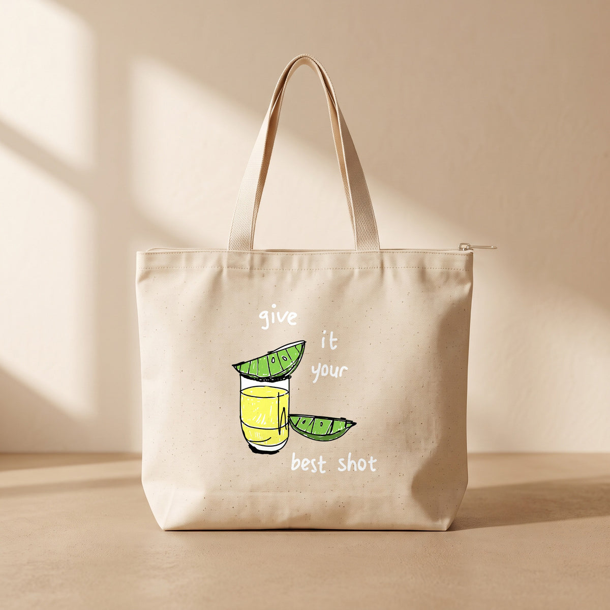 Give It - Fermuarlı Tote Bag