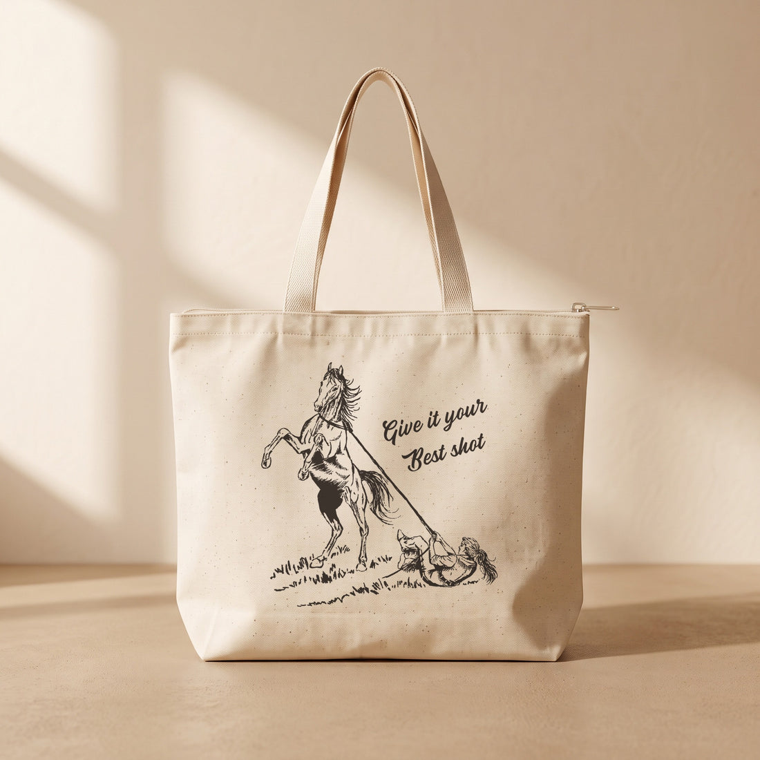 Give It Your Best Shot - Fermuarlı Tote Bag