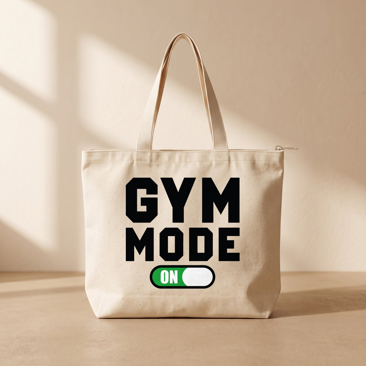GYM MODE - Fermuarlı Tote Bag